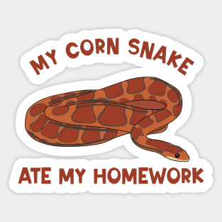 My Corn Snake Ate My Homework Sticker